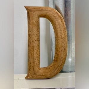 Antique Solid Hardwood Wall Mounting Letter D Alphabet Spell Out Sign